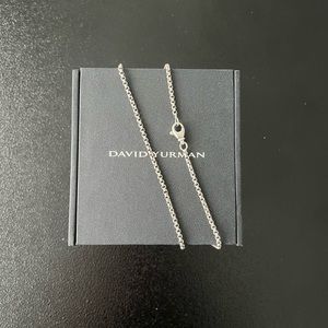 David Yurman small box chain necklace 18” grey titanium stainless steel